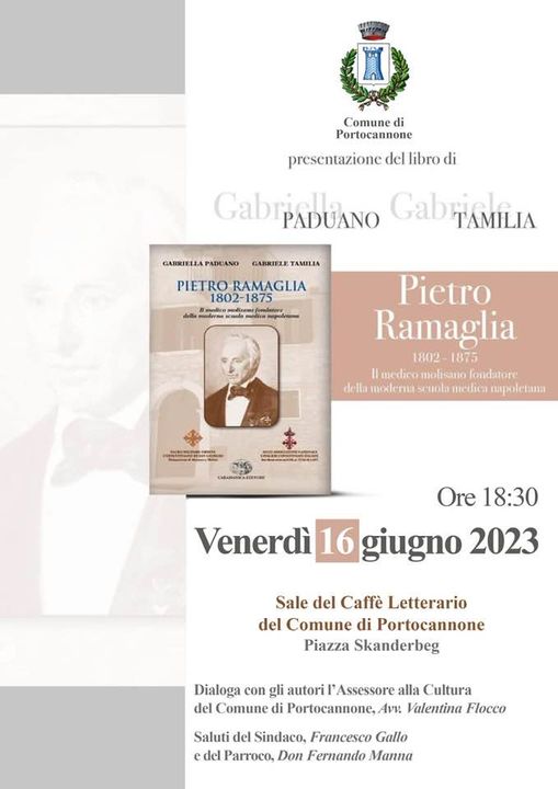 Presentazione del libro “Pietro Ramaglia 1802-1875”, il medico molisano fondatore della moderna scuola medica napoletana